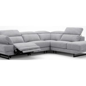 CONCEPT1 - Canapé Abardo angle droite gris 299x240cm 1 relax élect