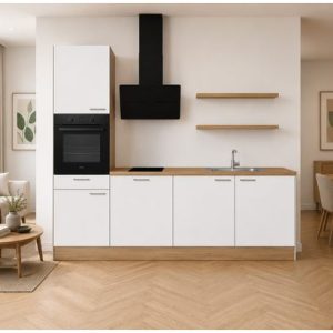 Cuisine pré-montée ASTUCIO 2 BLANC MAT - 240CM