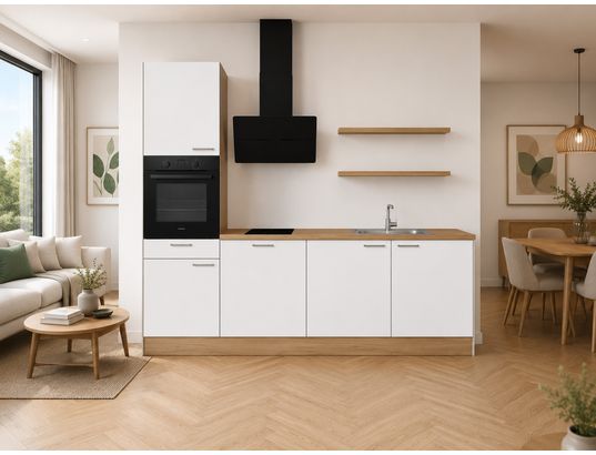 Cuisine pré-montée ASTUCIO 2 BLANC MAT - 240CM