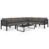 LES TENDANCES - Salon de jardin-gris-6 places-264x200x64-250950