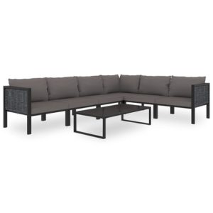LES TENDANCES - Salon de jardin-gris-6 places-264x200x64-250950