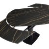 CONCEPT1 - Table de salle à manger Orla en céramique noir 120 (+60) x 89,6 x 76 cm