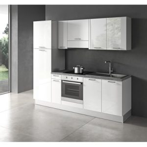 NEWFORM - Cuisine équipée en kit Raffaello blanc 240 cm + électroménager
