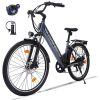 AVDLEU Vélo Électrique 26" - Moteur 250W -Batterie 48V/10.4Ah - 25 km/h Max - 85KM Max - Shimano 7 vitesses
