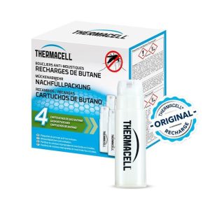 THERMACELL - Lot De 4 Cartouches de Gaz Butane Pour Bouclier Diffuseur et Lanterne Anti-Moustiques - Effet Rapide - Inodore