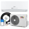 Climatiseur Fixe Mono-Split 18000BTU 5,1 kW Wifi R32 COSTWAY-16-32°C-Pompe à Chaleur--Kit 4M de Liaison Complet-Minuterie 24H-A++