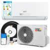 Climatiseur Fixe Mono-Split 9000BTU 2,6 kW Wifi R32 COSTWAY-16-32°C-Pompe à Chaleur--Kit 4M de Liaison Complet-Minuterie 24H-A++