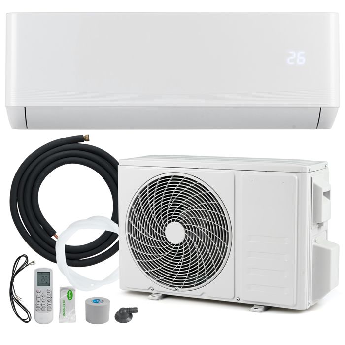 Climatiseur Split 12000 BTU - GOPLUS - Climatiseur Réversible - 7 Modes - Chauffage - Tech.Inverter - Énergétique A++