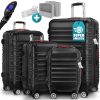 MONZANA® Set de 4 valises rigides Noir S/M/L/XL roues 360° Bagage Trolley cadenas à combinaison pèse-valises coque dure