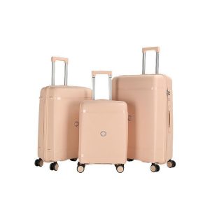 Set de 3 Valises en Polypropylène Incassable | Valises CELIMS | Cadenas TSA | Tailles 55+65+75 cm | 8 Roulettes 360 | Rose Pâle