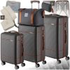 Valise - TECTAKE - Ensemble de valises MADISON plastique ABS robuste, cadenas combinaison TSA, 49 x 30 x 76 cm - Gris anthracite