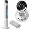 Ventilateur - TECTAKE - Ventilateur colonne en plastique ABS avec 3 modes et 3 vitesses, avec télécommande, Ø 31 x 110 cm - Blanc