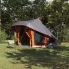 Tente familiale - Tipi - 10 personnes - Imperméable - Gris et orange