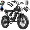 Vélo Électrique-20"*4.0 pneus tout terrain-Moteur 1000W-Batterie Amovible 48V/15.6Ah-Autonomie 50-60km-Shimano 7 vitesses-Noir