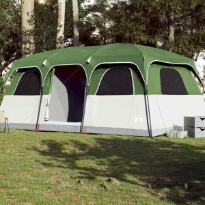 vidaXL Tente de cabine familiale 10 personnes vert imperméable, tente, abri de camping, abri de jardin, tente de camping 94539
