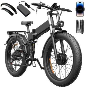 Vélo Électrique-26"*4.0 pneus tout terrain-Moteur 1500W-Batterie Amovible 48V/20Ah-Autonomie 60-80km-Shimano 21 vitesses-Noir