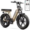 TST Vélo électrique pour adultes (1500W Peak) - 20" Fat tire - Autonomie 90km - Batterie 48V 15Ah - 7 Vitesses - E-dirt bike, Jaune