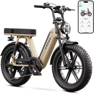 TST Vélo électrique pour adultes (1500W Peak) - 20" Fat tire - Autonomie 90km - Batterie 48V 15Ah - 7 Vitesses - E-dirt bike, Jaune